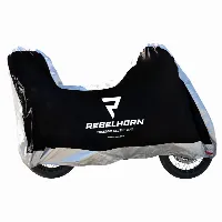 Rebelhorn COVER 2 BLACK SILVER MOTORCYCLE COVER WITH SPACE FOR TOP CASE