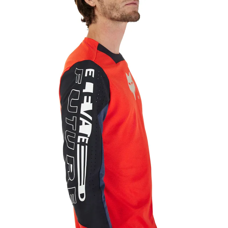 FOX BICYCLE SHIRT LONG-SLEEVED FOX DEFEND ELEVATED FLUORESCENT RED
