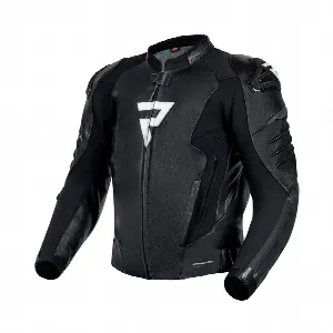 Rebelhorn VELOCE BLACK WHITE LEATHER MOTORCYCLE JACKET