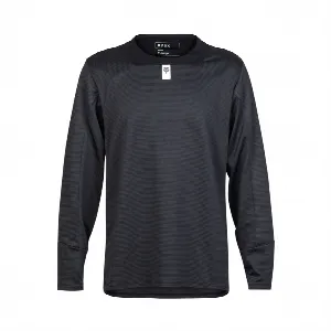 FOX JUNIOR DEFEND BLACK LONG SLEEVE CYCLING JERSEY