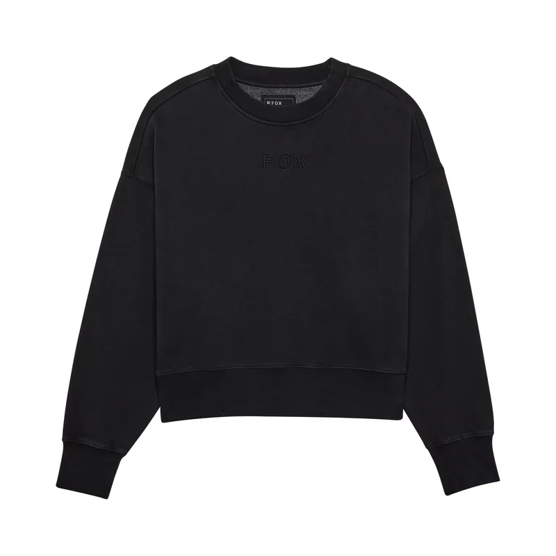 FOX LADY WORDMARK OVERSIZED FLEECE CREW BLACK XS sweatshirt.