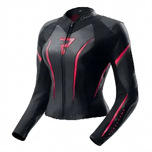 Rebelhorn DIVA ST WOMEN BLACK PINK LEATHER MOTORCYCLE JACKET