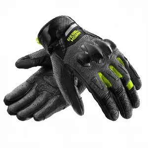 Rebelhorn DEFENDER BLACK GREY FLUO YELLOW MOTORCYCLE GLOVES