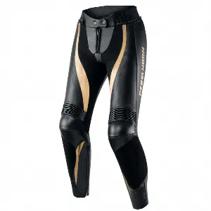Rebelhorn REBEL WOMEN BLACK GOLD LEATHER MOTORCYCLE PANTS W34