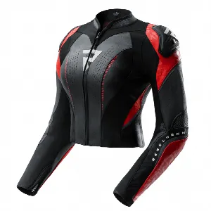 Rebelhorn DIVA RS WOMEN BLACK RED LEATHER MOTOCYCLE JACKET