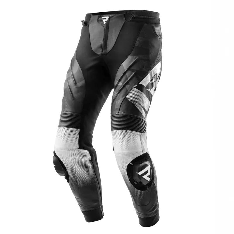 Rebelhorn INFERNO BLACK WHITE LEATHER MOTORCYCLE PANTS