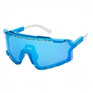 Amoq Align Performance Sunglasses Blue/White - Ice Blue Mirror
