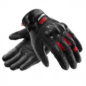 Rebelhorn DEFENDER BLACK RED MOTORCYCLE GLOVES