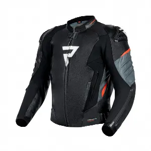 Rebelhorn VELOCE BLACK GREY FLUO RED LEATHER MOTORCYCLE JACKET