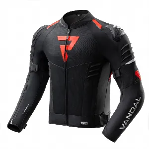Rebelhorn VANDAL 2 AIR BLACK RED TEXTILE MOTORCYCLE JACKET
