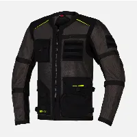 Rebelhorn BRUTALE DARK GREY BLACK FLUO YELLOW TEXTILE MOTORCYCLE JACKET