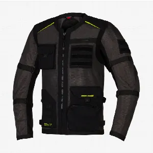 Rebelhorn BRUTALE DARK GREY BLACK FLUO YELLOW TEXTILE MOTORCYCLE JACKET