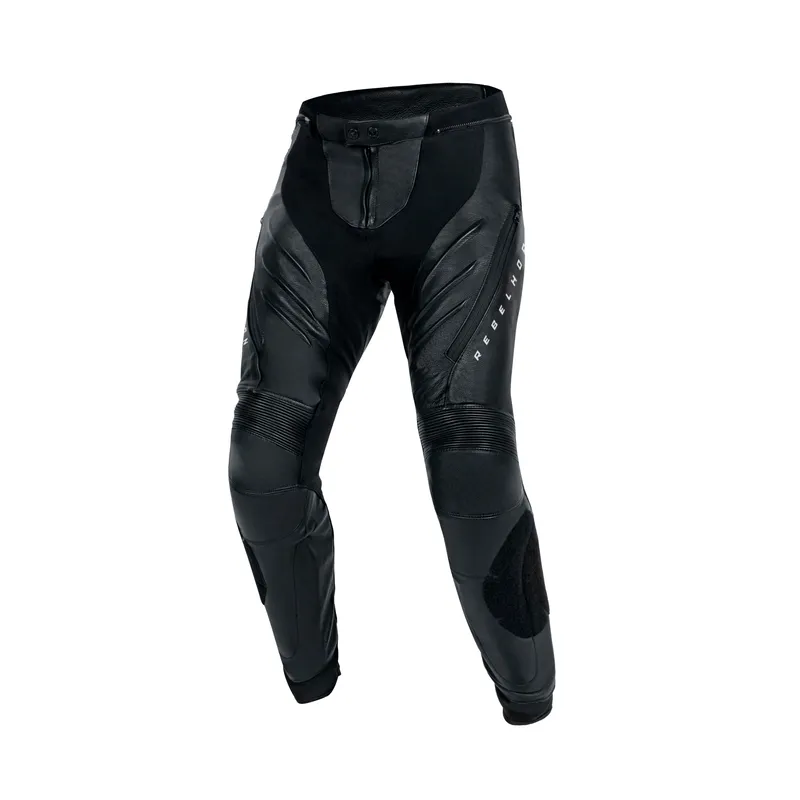 Rebelhorn VELOCE BLACK WHITE LEATHER MOTORCYCLE PANTS